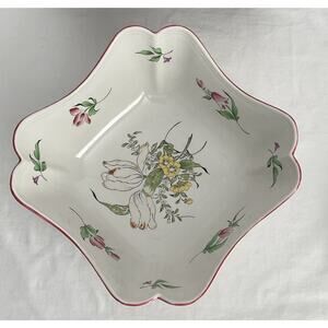 K&G Luneville France Old Strasbourg Large Square Bowl Hand Painted 10”
